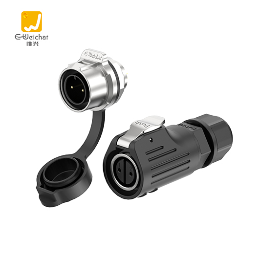 LP12型2芯焊接款金属+塑料5A电源面板防水连接器航空插头插座