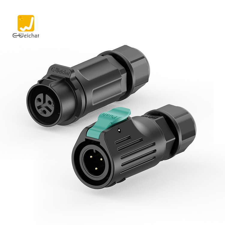 LP12型3芯焊接款5A电源线对线防水连接器航空插头插座