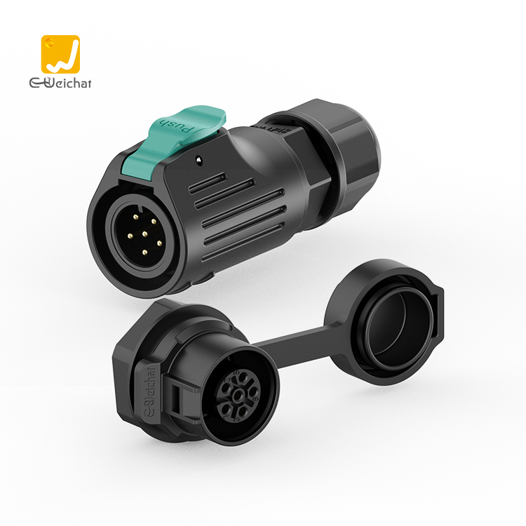 LP12型6芯焊接款5A电源面板防水连接器航空插头插座