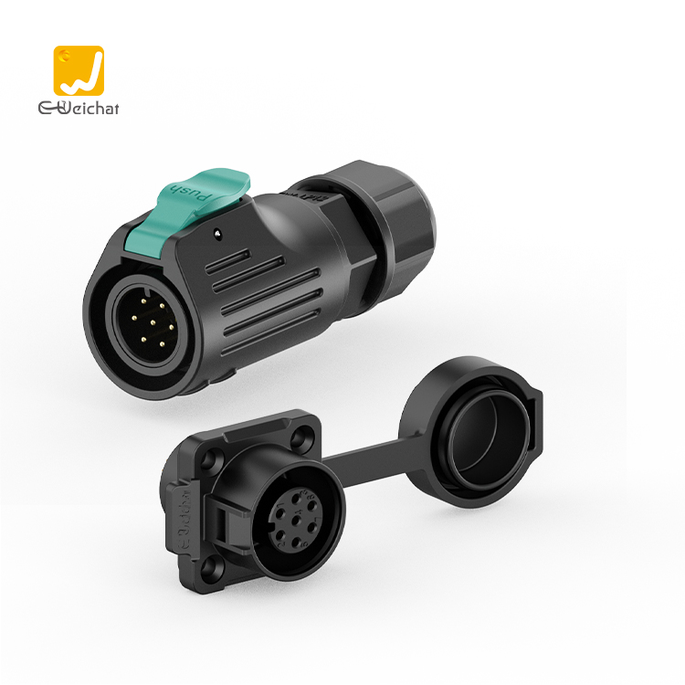 LP12型7芯焊接款3A信号法兰防水连接器航空插头插座