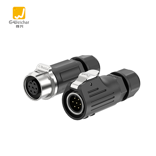 LP12型7芯焊接款3A电源线对线金属+塑料防水连接器航空插头插座