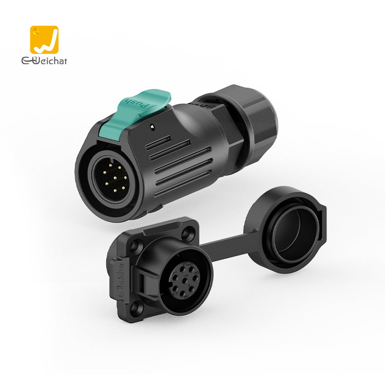 LP12型8芯焊接款3A信号法兰防水连接器航空插头插座