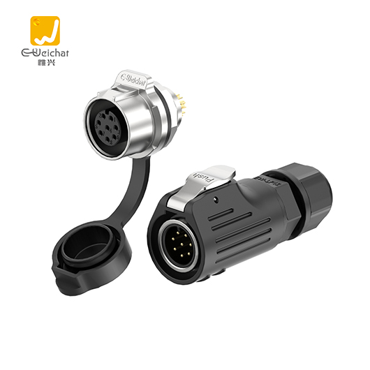 LP12型8芯焊接款金属+塑料3A电源面板防水连接器航空插头插座