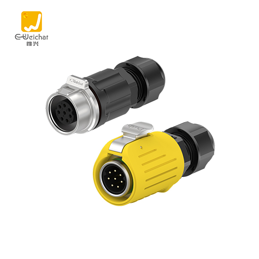LP16型8芯黄色金属焊接款电源对接防水连接器航空插头插座