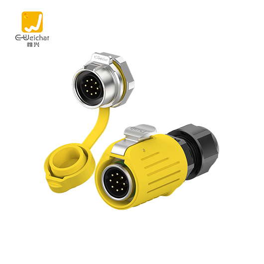 LP16型9芯黄色金属焊接款电源面板防水连接器航空插头插座