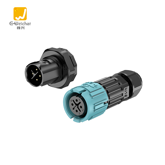 M15MF型4芯前置面板安装焊接式电源10A防水连接器