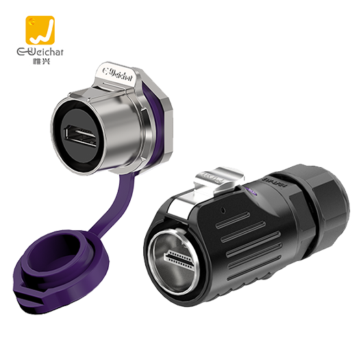 LP24型HDMI2.0高速传输数据面板式防水连接器航空插头插座