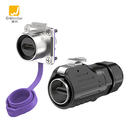 LP24型HDMI2.0高速传输数据法兰式防水连接器航空插头插座