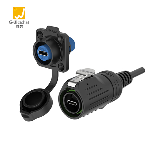 EW-LP16型TYPE-C塑料款法兰3.1防水10Gb/s数据连接器