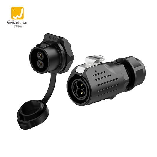 LP20型2芯冲压针塑料锁线款面板式塑料防水连接器